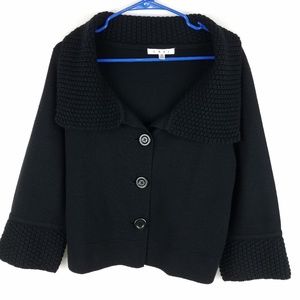 Cabi Womens Medium Black Sweater button front